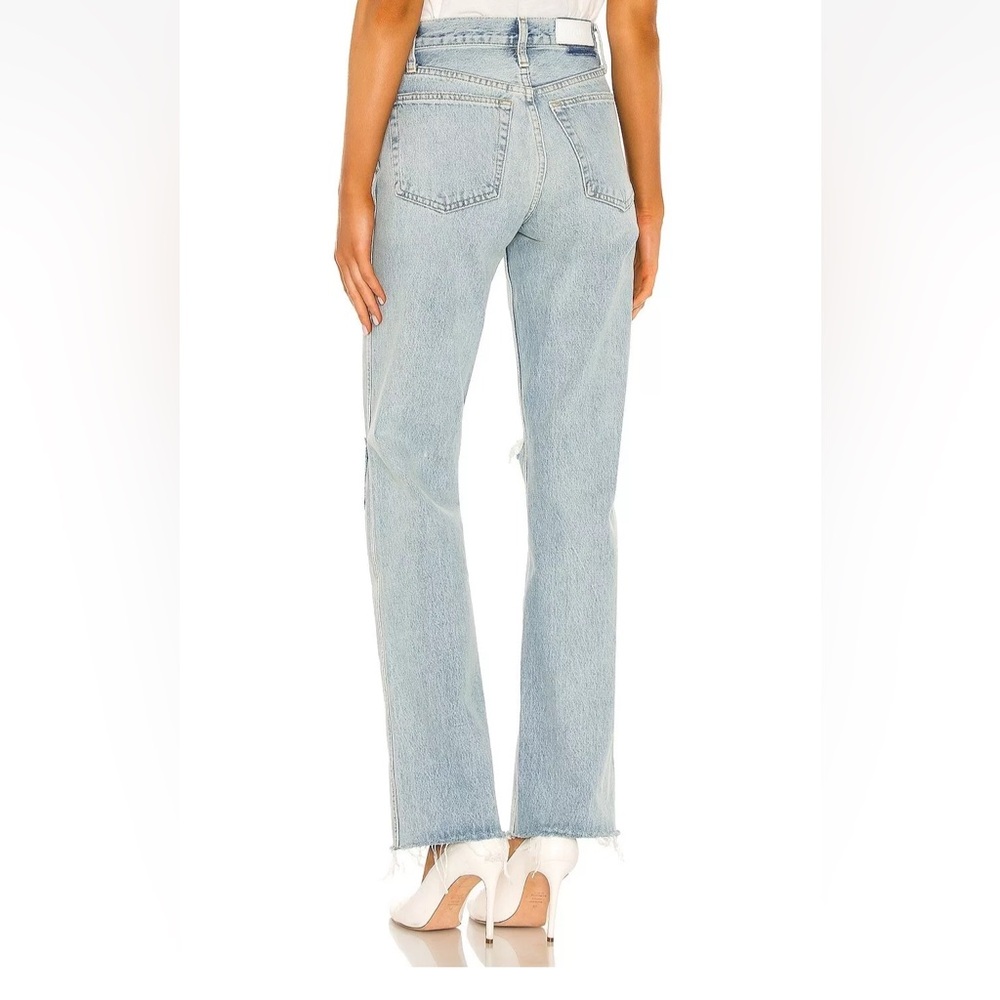 Re/Done Ripped 90s High Rise Loose Light Blue Button Fly Jeans 31 NWT (33”x26”) - Picture 4 of 9